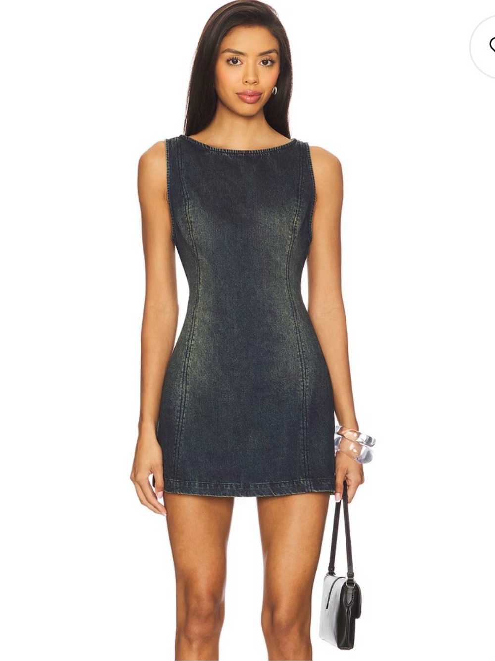 Free People Atlas Denim Mini Dress Vintage Indigo L